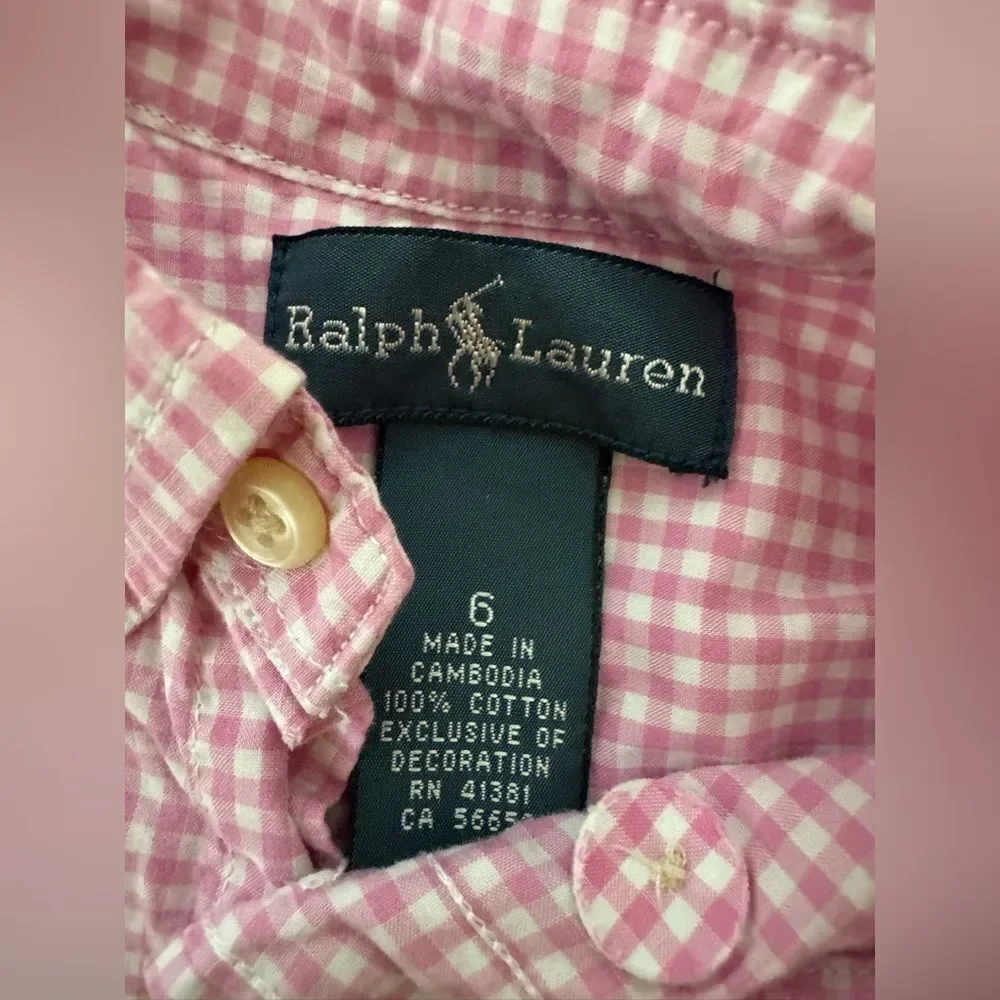 Ralph Lauren Pink Gingham Button-down Shirt